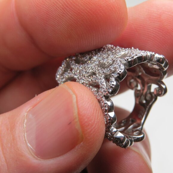 *925 Sterling Silver Diamond Bracelet - Picture 5 of 6